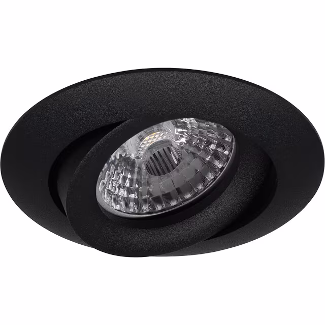 Mat zwarte LED inbouwspot GU10 4,6W 355lm warm wit licht 2700K compacte ronde vorm Mat zwarte LED inbouwspot GU10 4,6W 355lm warm wit licht 2700K compacte ronde vorm