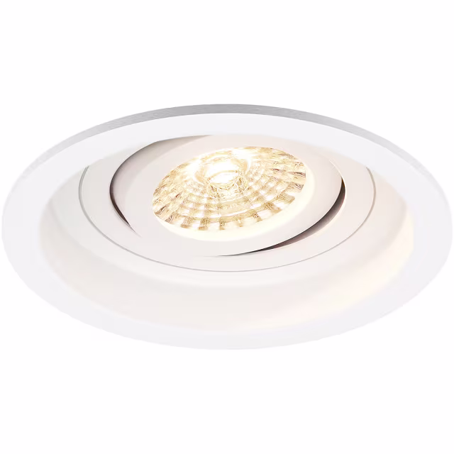 HLW LED Dimmable 7W LED Spot Set - Tiltable Round White Recessed Spotlight Ø105mm HLW LED Dimmable 7W LED Spot Set - Tiltable Round White Recessed Spotlight Ø105mm