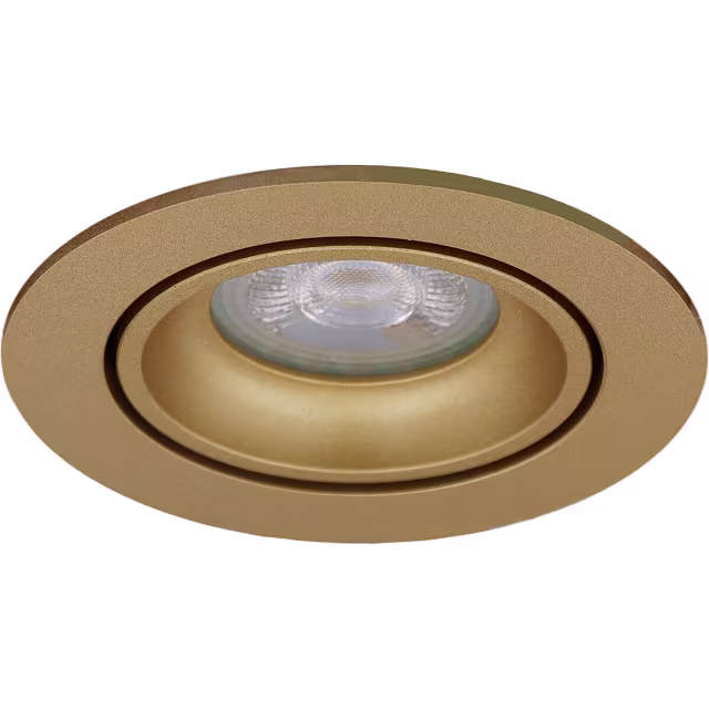 HLW LED 9W LED Spot Set - Tiltable Round Recessed Spot Light Matte Gold, Dimmable Warm White LED Lamp HLW LED 9W LED Spot Set - Tiltable Round Recessed Spot Light Matte Gold, Dimmable Warm White LED Lamp