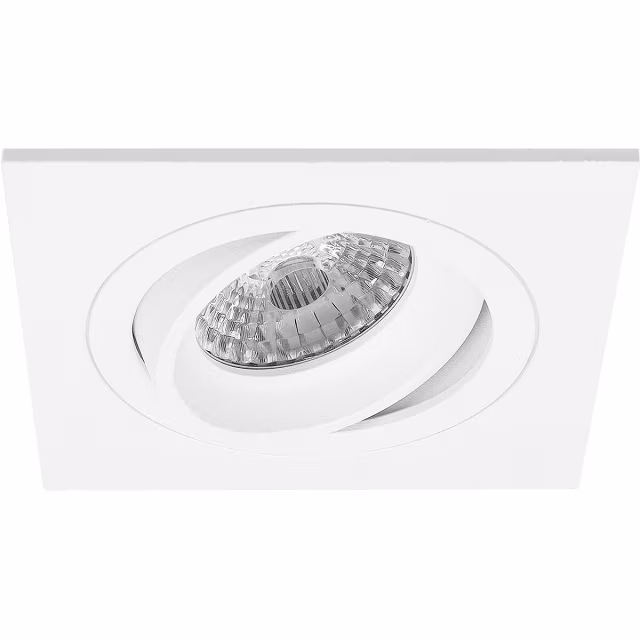 Kantelbare mat witte LED inbouwspot Ø80mm met GU10 fitting 3.5W 3000K warm wit licht