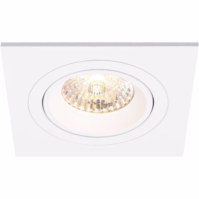 HLW LED 7W LED Spot Set - Tiltable Square Recessed Spot Light Matt White - Dimmable
