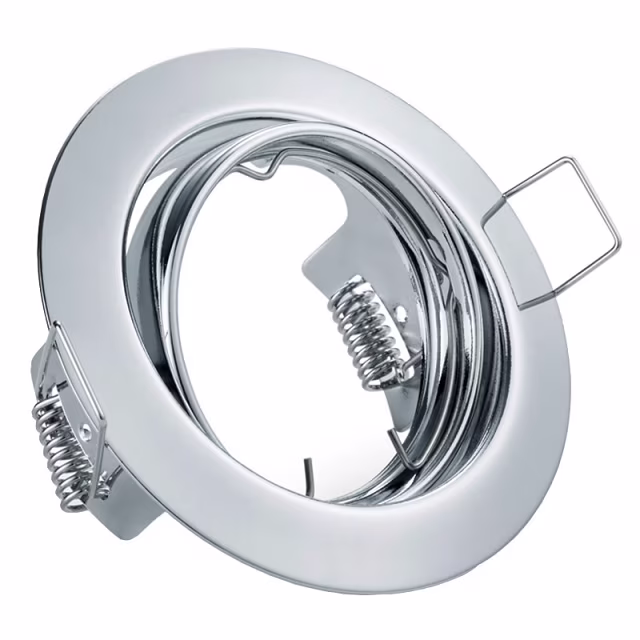 Ronde chroomkleurige kantelbare LED inbouwspot 4W GU10 met 4200K neutraal wit licht Ronde chroomkleurige kantelbare LED inbouwspot 4W GU10 met 4200K neutraal wit licht