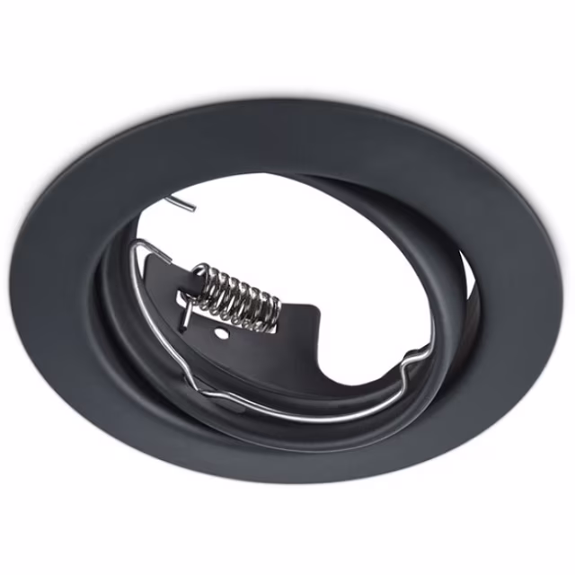 Matzwarte ronde kantelbare LED inbouwspot met GU10 fitting 4W 4200K 320 lumen Matzwarte ronde kantelbare LED inbouwspot met GU10 fitting 4W 4200K 320 lumen