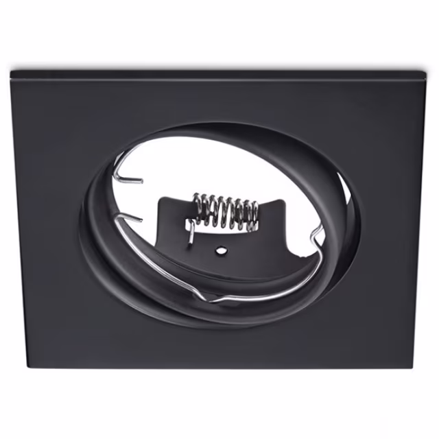 Kantelbare mat zwarte vierkante LED inbouwspot GU10 4W 320 lumen koel wit licht Kantelbare mat zwarte vierkante LED inbouwspot GU10 4W 320 lumen koel wit licht