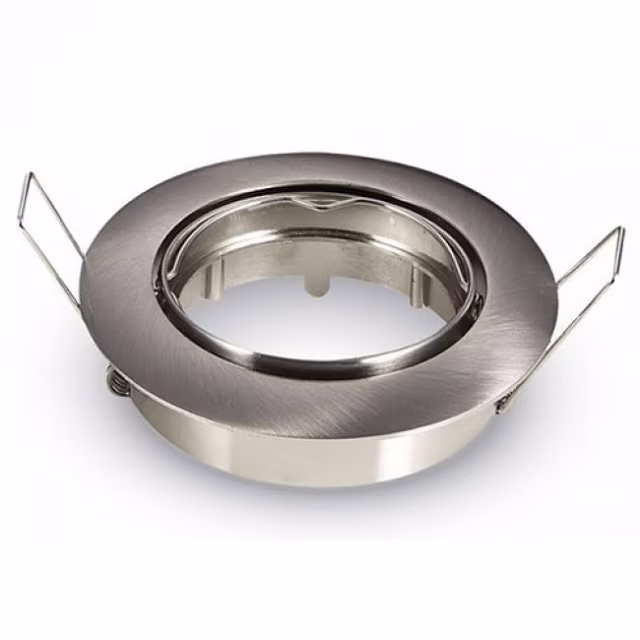 Dimbare LED GU10 inbouwspot 3,7W mat chroom met warm wit licht 2200-2700K Dimbare LED GU10 inbouwspot 3,7W mat chroom met warm wit licht 2200-2700K