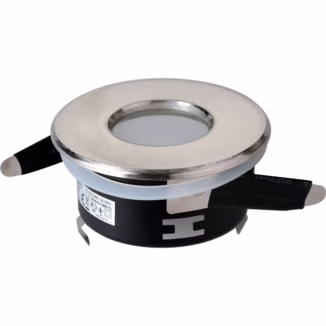 dimbare 3W LED inbouwspot GU10 mat chroom met warm wit licht 3000K en IP65 bescherming dimbare 3W LED inbouwspot GU10 mat chroom met warm wit licht 3000K en IP65 bescherming