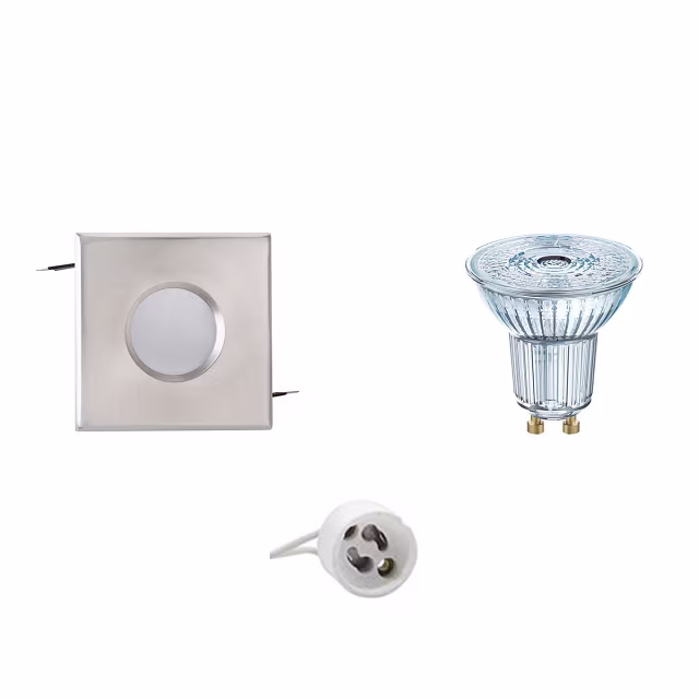 Inbouw LED-spot GU10 Dimbaar IP65 Mat Chroom 4000K Verlichting per ruimte Inbouw LED-spot GU10 Dimbaar IP65 Mat Chroom 4000K Verlichting per ruimte