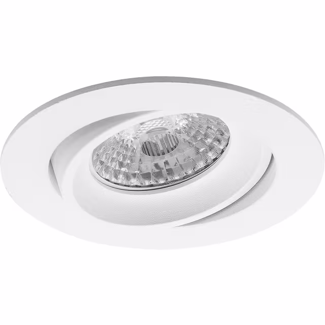 Kantelbare mat witte 8W LED inbouwspot met GU10 fitting en koel wit licht van 6400K Kantelbare mat witte 8W LED inbouwspot met GU10 fitting en koel wit licht van 6400K