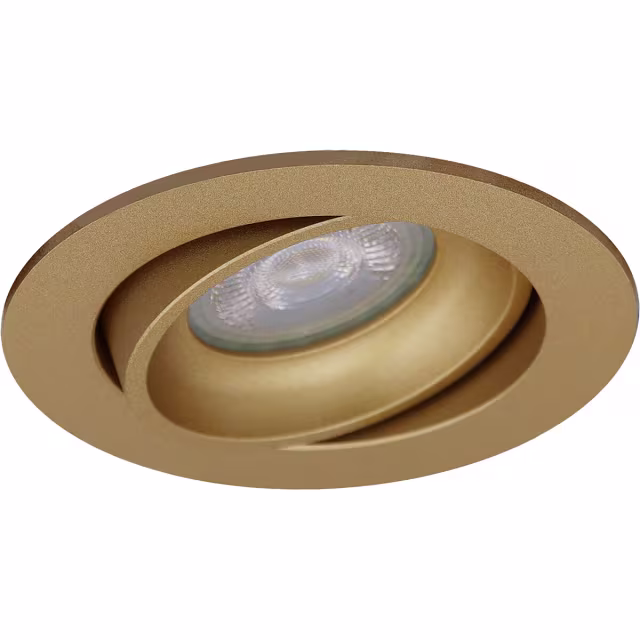 dimbare kantelbare inbouwspot mat goud rond 3,4W warm wit licht 3000K 230 lumen dimbare kantelbare inbouwspot mat goud rond 3,4W warm wit licht 3000K 230 lumen