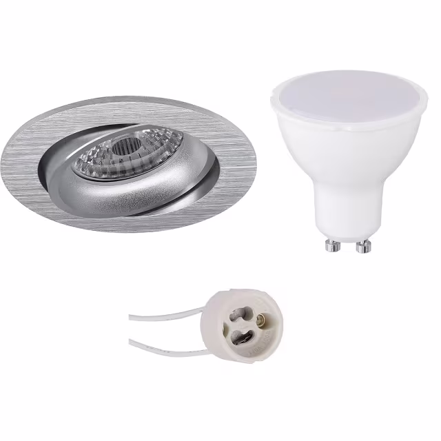 LED inbouwspot GU10 6W kantelbaar 6400K mat zilver Lichtbronnen LED inbouwspot GU10 6W kantelbaar 6400K mat zilver Lichtbronnen