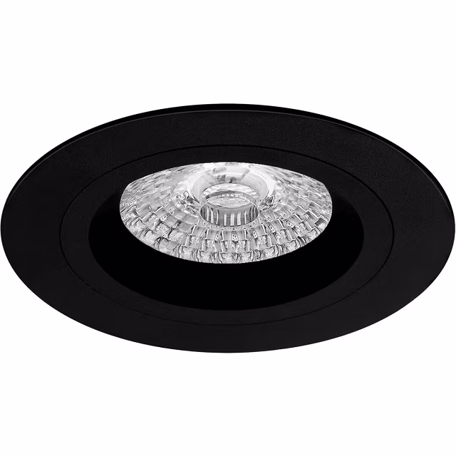Mat zwarte ronde dimbare GU10 inbouwspot 4.5W 4000K neutraal wit licht met Ø93mm Mat zwarte ronde dimbare GU10 inbouwspot 4.5W 4000K neutraal wit licht met Ø93mm