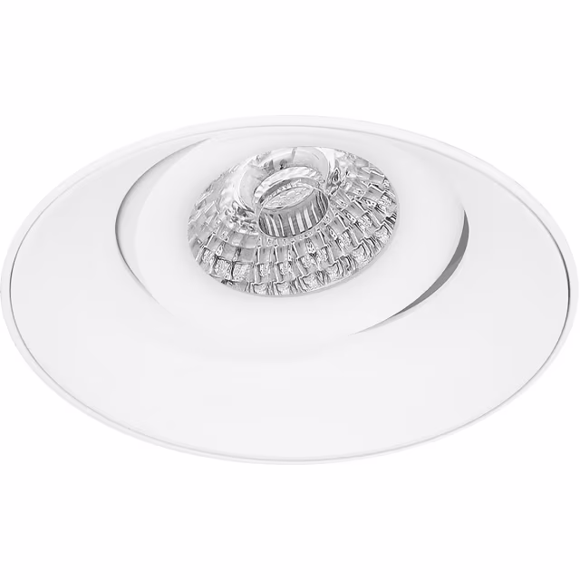 Mat witte dimbare 4W LED inbouwspot met 2700K warm licht en kantelbare trimless rand Mat witte dimbare 4W LED inbouwspot met 2700K warm licht en kantelbare trimless rand