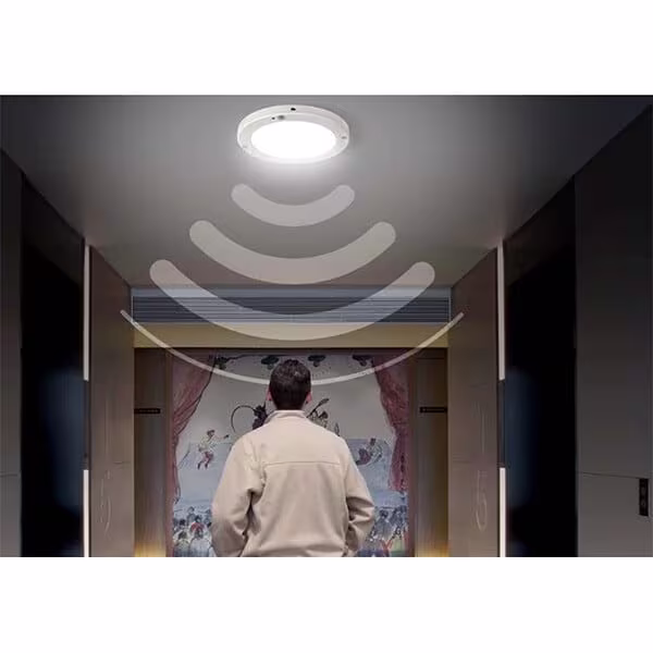 HLW LED LED ceiling light with motion sensor + day and night sensor - 18W - Bright/Cool White 6500K - 360° viewing angle - Surface/recessed mounting - Round - Matt White HLW LED LED ceiling light with motion sensor + day and night sensor - 18W - Bright/Cool White 6500K - 360° viewing angle - Surface/recessed mounting - Round - Matt White