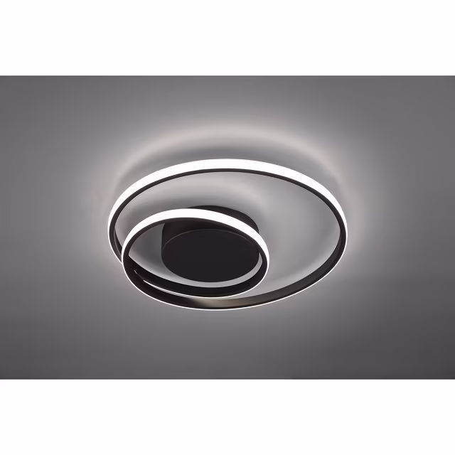 HLW LED LED Plafondlamp - Trion Zobun - 22W - Warm Wit 3000K - Dimbaar - Rond - Mat Zwart - Aluminium HLW LED LED Plafondlamp - Trion Zobun - 22W - Warm Wit 3000K - Dimbaar - Rond - Mat Zwart - Aluminium