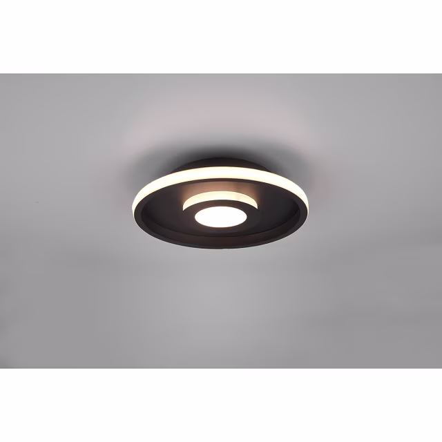 HLW LED LED Plafondlamp - Badkamerlamp - Trion Asmaya - Opbouw Rond 28W - Spatwaterdicht IP44 - Dimbaar - Warm Wit 3000K - Mat Zwart - Aluminium HLW LED LED Plafondlamp - Badkamerlamp - Trion Asmaya - Opbouw Rond 28W - Spatwaterdicht IP44 - Dimbaar - Warm Wit 3000K - Mat Zwart - Aluminium