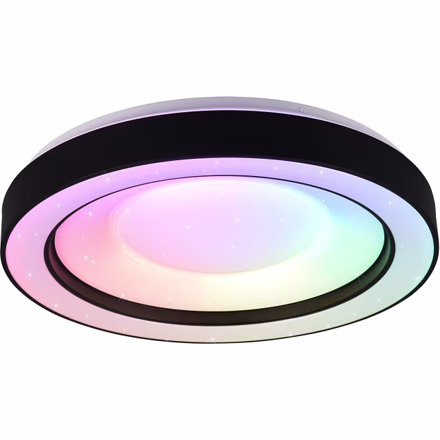 Trion Aroma LED Plafondlamp 22W RGBW Mat Zwart Binnenverlichting Trion Aroma LED Plafondlamp 22W RGBW Mat Zwart Binnenverlichting