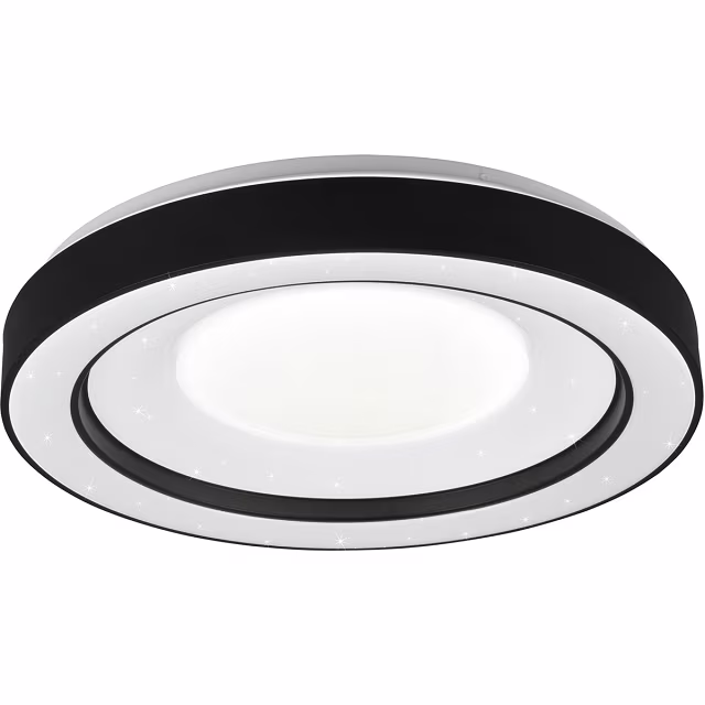 HLW LED LED Plafondlamp - Plafondverlichting - Trion Aroma - 22W - RGBW - Dimbaar - Aanpasbare Kleur - Afstandsbediening - Sterlicht - Rond - Mat Zwart - Kunststof HLW LED LED Plafondlamp - Plafondverlichting - Trion Aroma - 22W - RGBW - Dimbaar - Aanpasbare Kleur - Afstandsbediening - Sterlicht - Rond - Mat Zwart - Kunststof