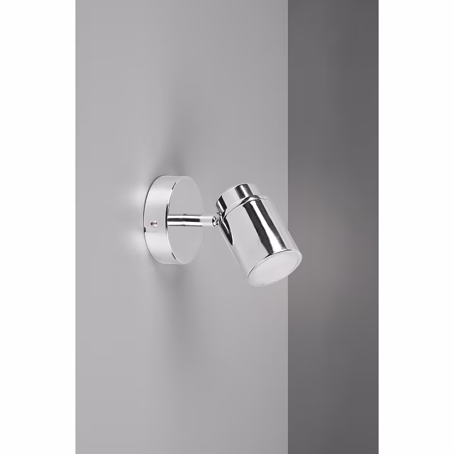 HLW LED LED Wandspot - Trion Artion - GU10 Fitting - Spatwaterdicht IP44 - Rond - Mat Chroom - Aluminium HLW LED LED Wandspot - Trion Artion - GU10 Fitting - Spatwaterdicht IP44 - Rond - Mat Chroom - Aluminium
