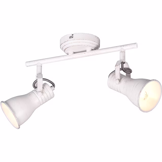 Trion Sanita LED Plafondspot 2-lichtpunten Antiek Wit E14 Binnenverlichting Trion Sanita LED Plafondspot 2-lichtpunten Antiek Wit E14 Binnenverlichting