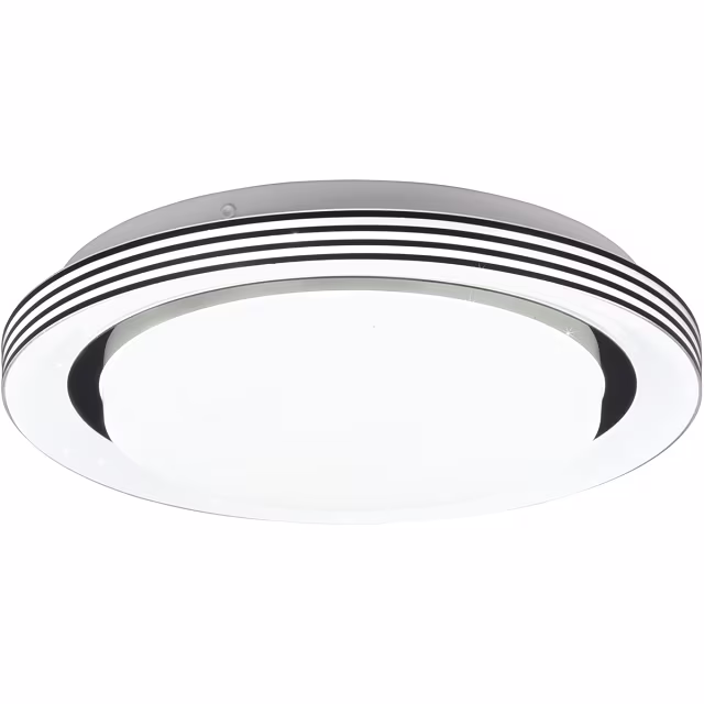 Mat zwarte ronde LED plafondlamp met dimbare lichtkleur van 3000-6000K en 1080 lumen lichtopbrengst Mat zwarte ronde LED plafondlamp met dimbare lichtkleur van 3000-6000K en 1080 lumen lichtopbrengst