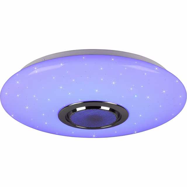 HLW LED LED Plafondlamp - Plafondverlichting - Trion Minan - 15.5W - RGBW - Dimbaar - Aanpasbare Kleur - Afstandsbediening - Bluetooth Speaker - Sterlicht - Rond - Mat Wit - Kunststof HLW LED LED Plafondlamp - Plafondverlichting - Trion Minan - 15.5W - RGBW - Dimbaar - Aanpasbare Kleur - Afstandsbediening - Bluetooth Speaker - Sterlicht - Rond - Mat Wit - Kunststof