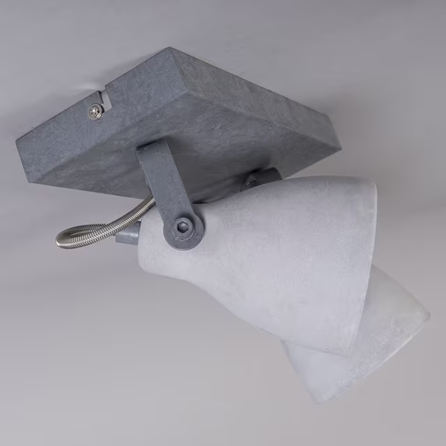 HLW LED LED Ceiling Spotlight - Trion Conry - GU10 Fitting - 2-light - Rectangular - Matte Gray Concrete Look - Aluminum HLW LED LED Ceiling Spotlight - Trion Conry - GU10 Fitting - 2-light - Rectangular - Matte Gray Concrete Look - Aluminum