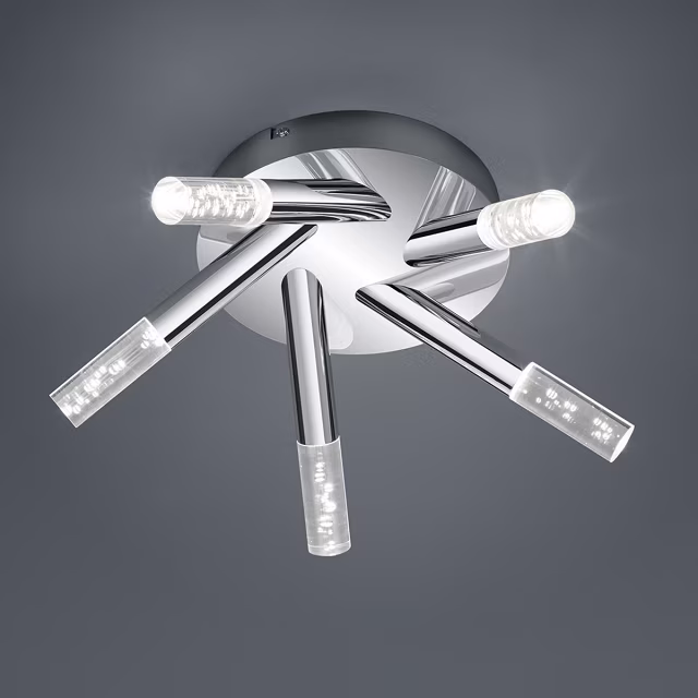 HLW LED LED Plafondlamp - Badkamerlamp - Trion Balo - 15W - Warm Wit 3000K - 5-lichts - Rond - Glans Chroom - Spatwaterdicht IP44 - Aluminium - OSRAM LEDs HLW LED LED Plafondlamp - Badkamerlamp - Trion Balo - 15W - Warm Wit 3000K - 5-lichts - Rond - Glans Chroom - Spatwaterdicht IP44 - Aluminium - OSRAM LEDs