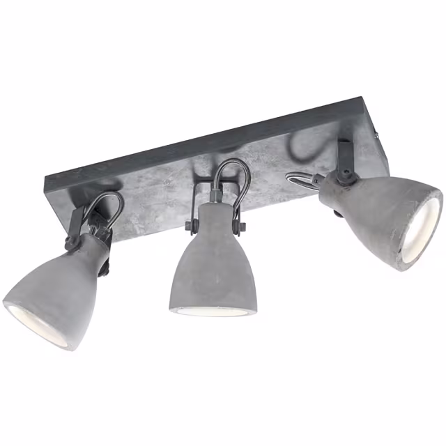 LED Plafondspot Trion Conry 3-lichts GU10 Grijs Betonlook Binnenverlichting LED Plafondspot Trion Conry 3-lichts GU10 Grijs Betonlook Binnenverlichting