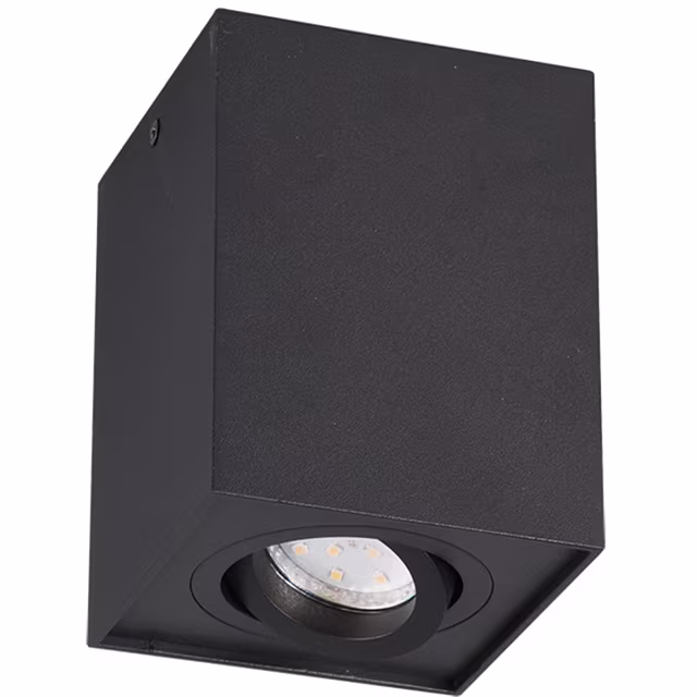 mat zwarte verstelbare LED plafondspot met GU10 fitting en maximaal 35W vermogen mat zwarte verstelbare LED plafondspot met GU10 fitting en maximaal 35W vermogen