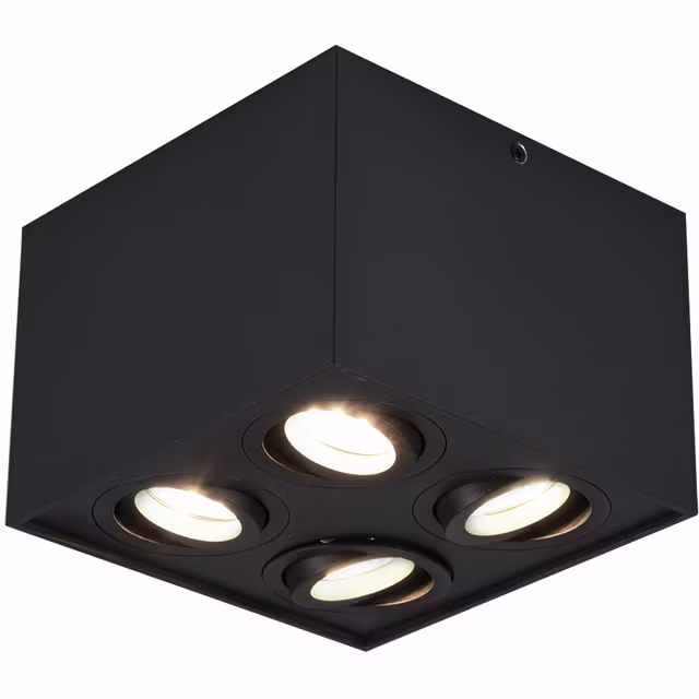 Trion Bisqy verstelbare LED plafondspot 4x GU10 mat zwart Binnenverlichting