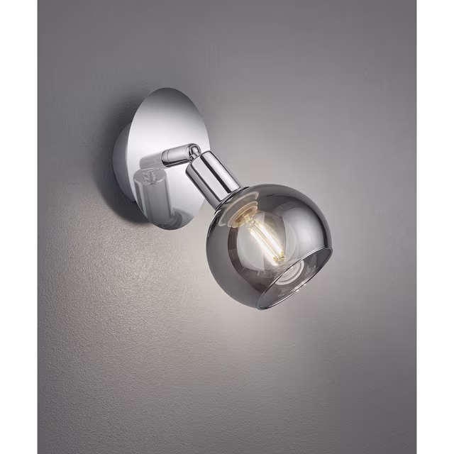 ronde LED wand- en plafondspot met E14 fitting in chroomkleur, geschikt tot 15W verlichting ronde LED wand- en plafondspot met E14 fitting in chroomkleur, geschikt tot 15W verlichting