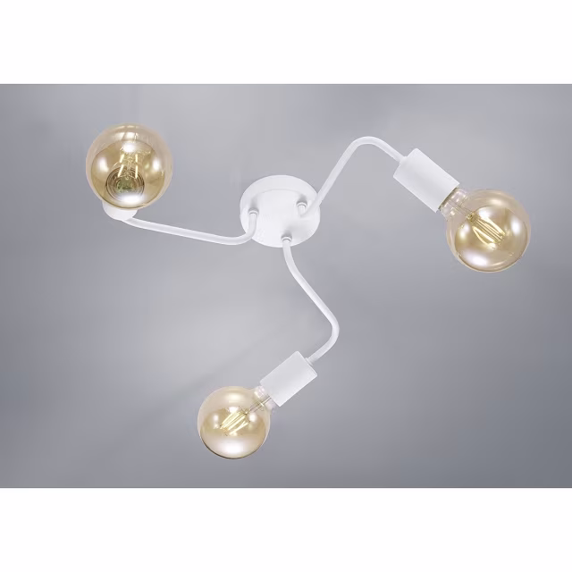 ronde mat witte LED plafondlamp met drie E27 fittingen en een diameter van 47 cm ronde mat witte LED plafondlamp met drie E27 fittingen en een diameter van 47 cm