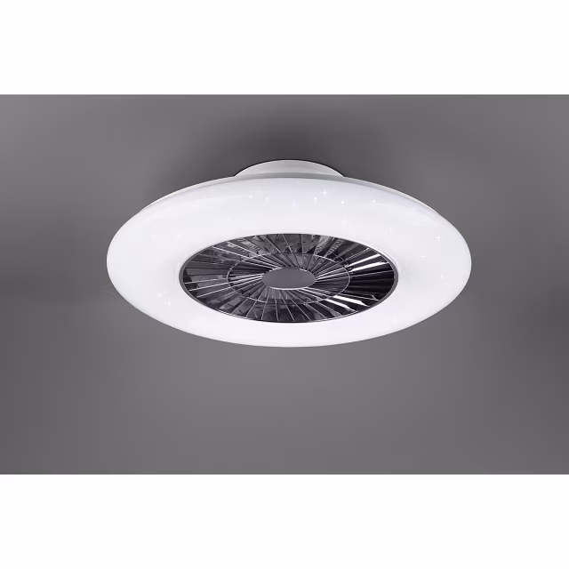 HLW LED LED Ceiling Light with Fan - Ceiling Fan - Trion Vison - 40W - Adjustable Color - Remote Control - Dimmable - Round - Matte Chrome - Plastic HLW LED LED Ceiling Light with Fan - Ceiling Fan - Trion Vison - 40W - Adjustable Color - Remote Control - Dimmable - Round - Matte Chrome - Plastic