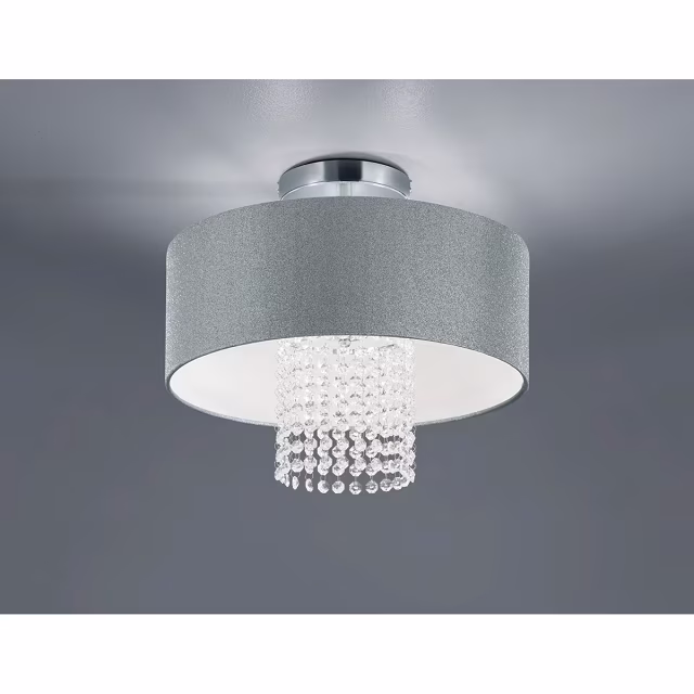 ronde mat zilveren LED plafondlamp Ø40 cm met 2x E14 fitting en nikkel kleurige verlichting ronde mat zilveren LED plafondlamp Ø40 cm met 2x E14 fitting en nikkel kleurige verlichting