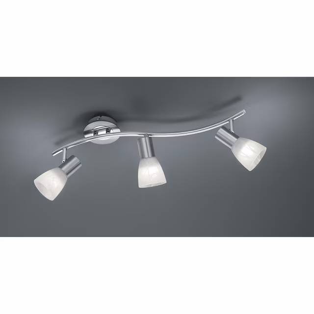 drie-lichts mat nikkel plafondspot met LED 15W 1200 lumen warm wit 3000K drie-lichts mat nikkel plafondspot met LED 15W 1200 lumen warm wit 3000K
