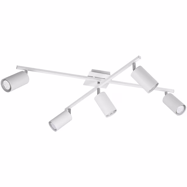 witte 5-lichts verstelbare LED plafondspot met GU10 fitting en maximaal 35W vermogen witte 5-lichts verstelbare LED plafondspot met GU10 fitting en maximaal 35W vermogen