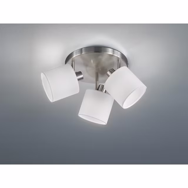 mat nikkel 3-lichts LED plafondspot met E14 fitting en maximaal 28W vermogen mat nikkel 3-lichts LED plafondspot met E14 fitting en maximaal 28W vermogen