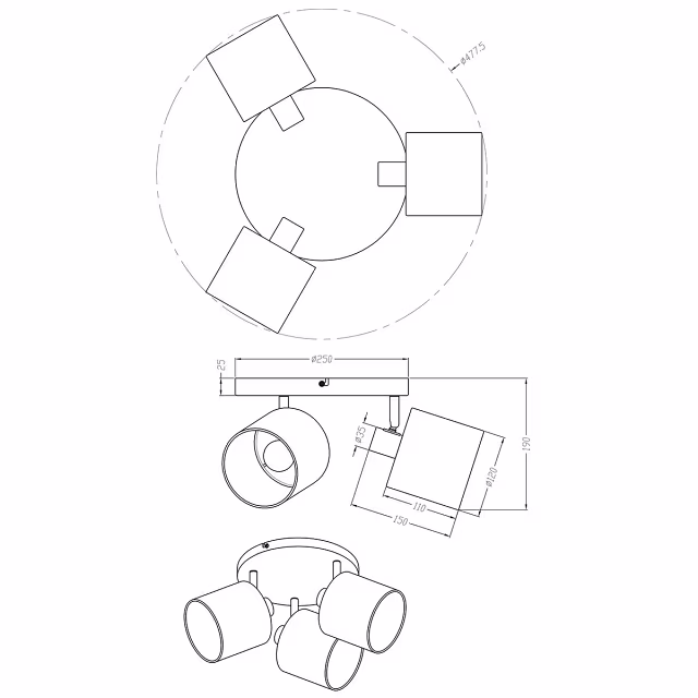HLW LED LED Plafondspot - Plafondverlichting - Trion Torry - E14 Fitting - 3-lichts - Rond - Mat Nikkel - Aluminium HLW LED LED Plafondspot - Plafondverlichting - Trion Torry - E14 Fitting - 3-lichts - Rond - Mat Nikkel - Aluminium