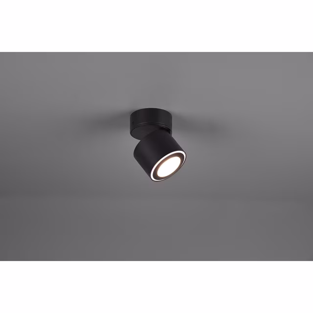 HLW LED LED Ceiling Spotlight - Trion Tarus - 4W - Warm White 3000K - 1-light - Round - Matte Black - Aluminum HLW LED LED Ceiling Spotlight - Trion Tarus - 4W - Warm White 3000K - 1-light - Round - Matte Black - Aluminum