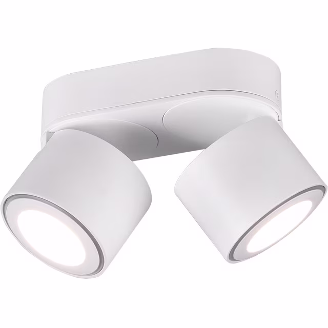 HLW LED LED Ceiling Spotlight - Trion Tarus - 8W - Warm White 3000K - 2-light - Round - Matt White - Aluminum HLW LED LED Ceiling Spotlight - Trion Tarus - 8W - Warm White 3000K - 2-light - Round - Matt White - Aluminum