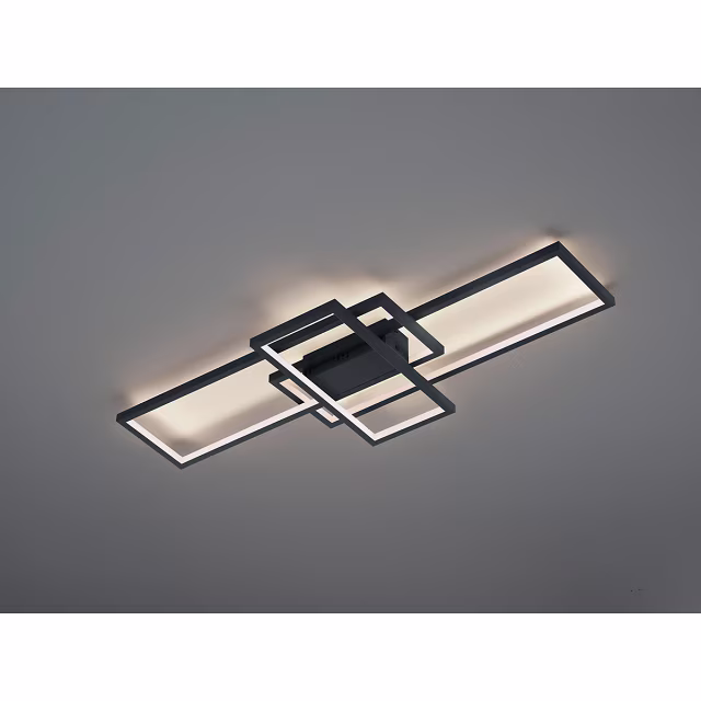 HLW LED LED Plafondlamp WiZ - Smart LED - Plafondverlichting - Trion Tiagi - 36W - Aanpasbare Kleur - RGBW - Afstandsbediening - Dimbaar - Rechthoek - Mat Antraciet - Aluminium HLW LED LED Plafondlamp WiZ - Smart LED - Plafondverlichting - Trion Tiagi - 36W - Aanpasbare Kleur - RGBW - Afstandsbediening - Dimbaar - Rechthoek - Mat Antraciet - Aluminium