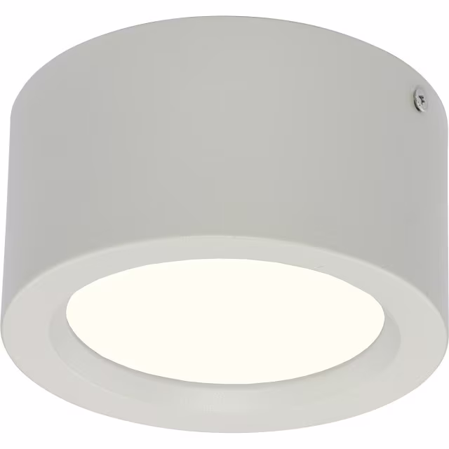 Zes ronde opbouwspots 10W 700 lumen 4200K wit kunststof met matte afwerking Zes ronde opbouwspots 10W 700 lumen 4200K wit kunststof met matte afwerking