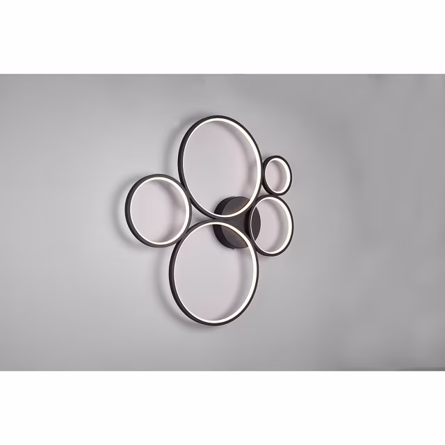 HLW LED LED Plafondlamp - Trion Rondy - 49W - Warm Wit 3000K - Dimbaar - Rond - Mat Zwart - Aluminium HLW LED LED Plafondlamp - Trion Rondy - 49W - Warm Wit 3000K - Dimbaar - Rond - Mat Zwart - Aluminium