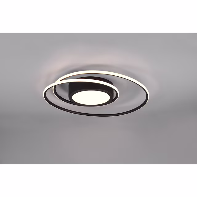 HLW LED LED Plafondlamp - Plafondverlichting - Trion Yivon - 56W - Aanpasbare Kleur - Afstandsbediening - Dimbaar - Rond - Mat Zwart - Aluminium HLW LED LED Plafondlamp - Plafondverlichting - Trion Yivon - 56W - Aanpasbare Kleur - Afstandsbediening - Dimbaar - Rond - Mat Zwart - Aluminium