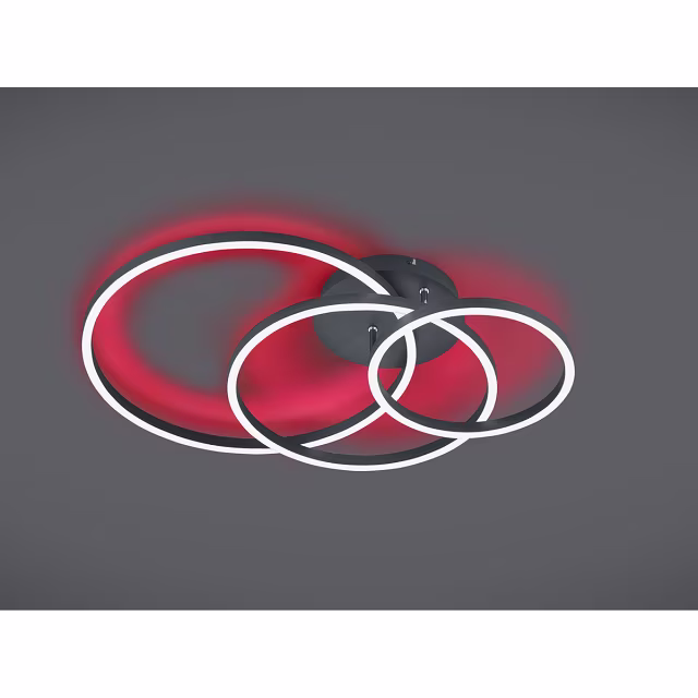 HLW LED LED Plafondlamp - Plafondverlichting - Trion Winton - 28W + 10W - Aanpasbare Kleur - Dimbaar - Rond - Mat Zwart - Aluminium HLW LED LED Plafondlamp - Plafondverlichting - Trion Winton - 28W + 10W - Aanpasbare Kleur - Dimbaar - Rond - Mat Zwart - Aluminium