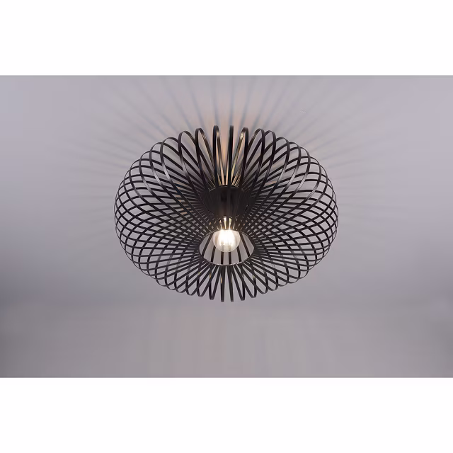 HLW LED LED Ceiling Light - Ceiling Lighting - Trion Johy - E27 Fitting - Round - Industrial - Matte Black - Aluminum - 50cm HLW LED LED Ceiling Light - Ceiling Lighting - Trion Johy - E27 Fitting - Round - Industrial - Matte Black - Aluminum - 50cm