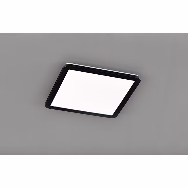 HLW LED LED Ceiling Light - Trion Campill - 22W - Warm White 3000K - Splashproof IP44 - Dimmable - Square - Matte Black - Plastic HLW LED LED Ceiling Light - Trion Campill - 22W - Warm White 3000K - Splashproof IP44 - Dimmable - Square - Matte Black - Plastic