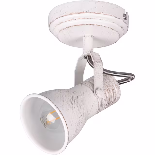 HLW LED LED Wandspot - Wandverlichting - Trion Sanita - E14 Fitting - 1-lichts - Rond - Antiek Wit - Aluminium HLW LED LED Wandspot - Wandverlichting - Trion Sanita - E14 Fitting - 1-lichts - Rond - Antiek Wit - Aluminium