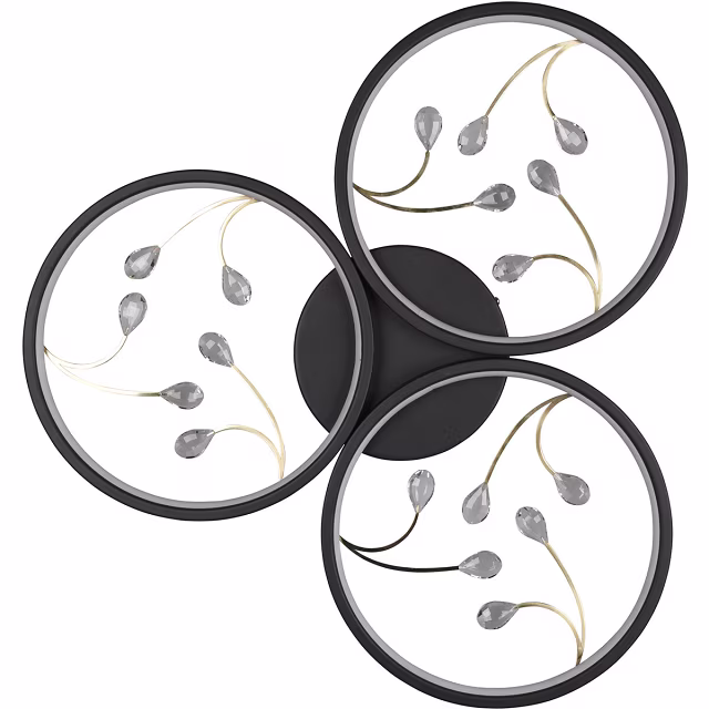 HLW LED LED Ceiling Light - Ceiling Lighting - Trion Moovy - 30W - Warm White 3000K - Dimmable - Round - Matte Black - Aluminum HLW LED LED Ceiling Light - Ceiling Lighting - Trion Moovy - 30W - Warm White 3000K - Dimmable - Round - Matte Black - Aluminum