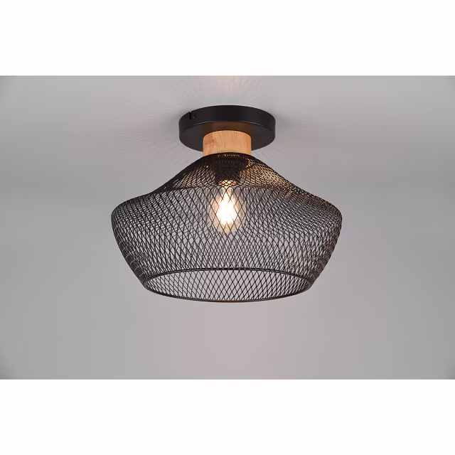 HLW LED LED Plafondlamp - Plafondverlichting - Trion Jenna - E27 Fitting - Rond - Mat Zwart - Aluminium HLW LED LED Plafondlamp - Plafondverlichting - Trion Jenna - E27 Fitting - Rond - Mat Zwart - Aluminium